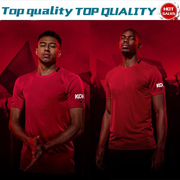 

2020 united #6 pogba home red soccer jerseys 19/20 men football shirts #9 martial #10 rashford football uniforms drop shipping, Black;yellow