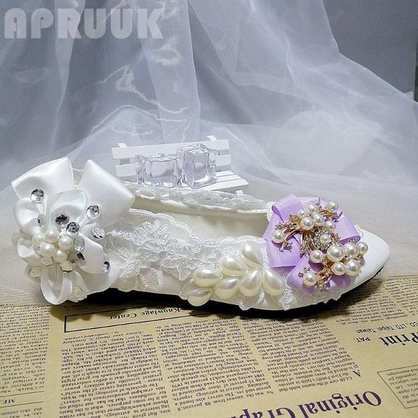 

violet flower satin bowknot wedding party flats shoes woman design handmade floral accessory decoration brides flats shoe, Black