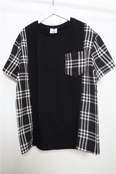 

20ss new paris leisure tee shirt breathable short sleeve fashion tshirts men women blouses casual bbr sleeve plaids print tshirt 4.1, White;black