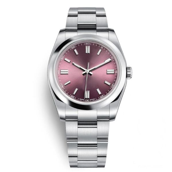 

New men women wri twatche 36mm apphire automatic red grape ro e gold dial full teel luminou men women dre watche pre ident de inger