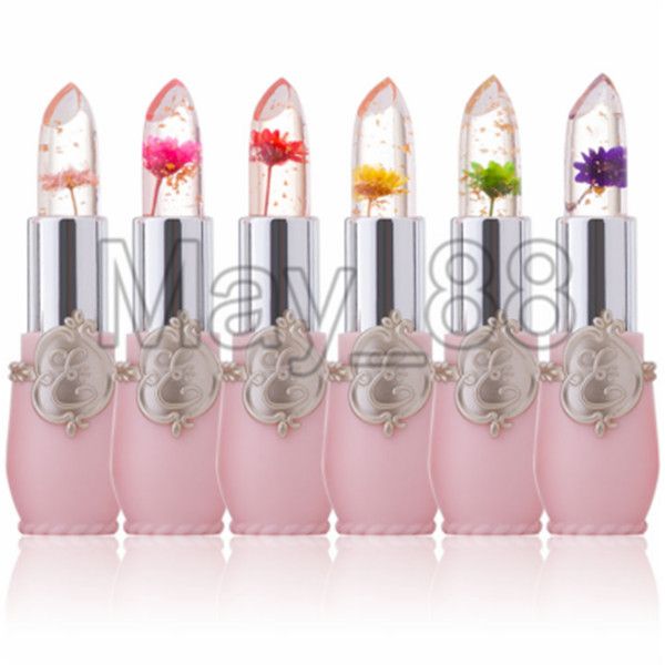

drop ship flower lip moisturizer long-lasting jelly flower lipstick makeup temperature changed colorful lip blam pink transparent wholesale