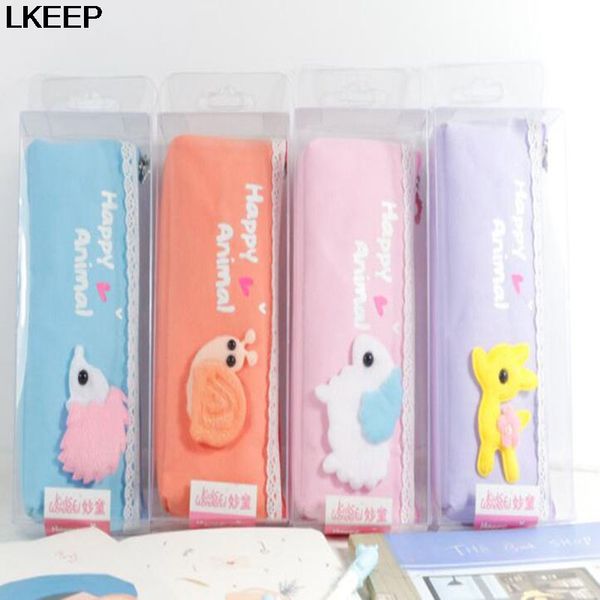

cartoon animal snail sheep animals embroidery make up bag stationery box korean simple high capacity cosmetic bags