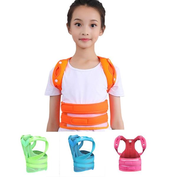 

back support adjustable brace corset spine belt children lumbar posture correction, Black;blue
