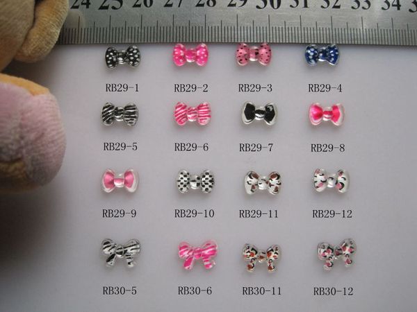 

rb29/30 200pcs/bag resin bow crystal dots big bow nail art decoration nail diy accessory resin without rhinestone, Silver;gold