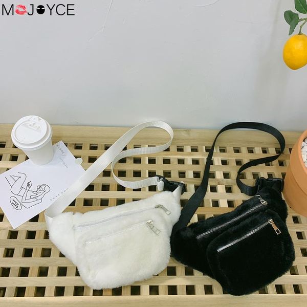 

women girl wait bags fashoin casual plush soft women waist belt pack winter fashion money pouch crossbody bag waist packs