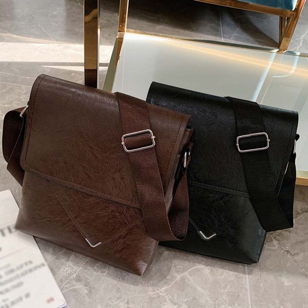 

men's business diagonal cross bag briefcase solid color classic shoulder bag