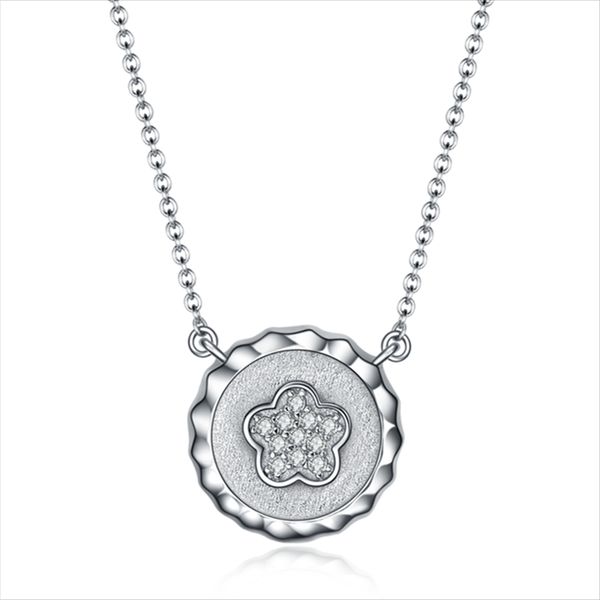 

s925 sterling silver necklace pendant classic delicate wild temperament female plum inlaid zircon item pendant
