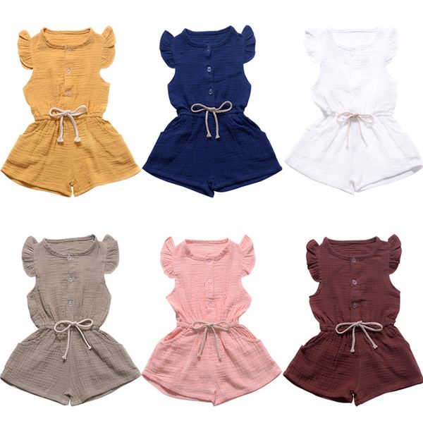 

fly рукав малышей девочка комбинезон мода новорожденный baby girl хлопка комбинезон onesie solid color baby girl summer комбинезоны 19061001, Blue