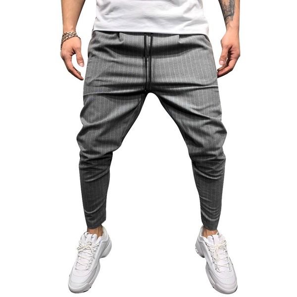 

calofe men's ankle pants streetwear side stripes trousers casual slim fit streetwear male 2019 spring fashion bottoms, Black