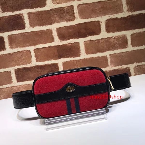 

2020 brand design letter ribbon metal buckle waist bag deerskin leather woman 519308 mini chest bag handbag