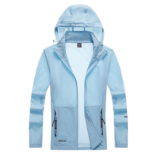 

2020 summer selling ultra-stretch quick-dry breathable men sun protection clothing women's casual hooded wind shield, Black;blue