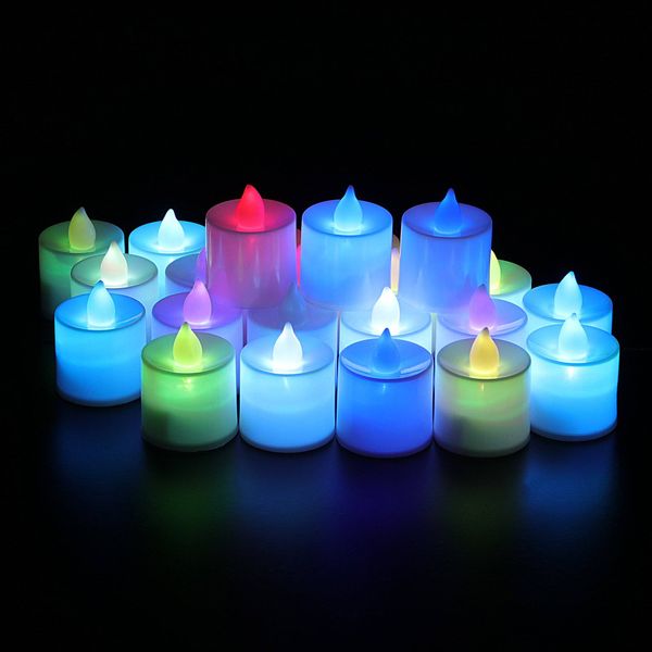 

24x multi color christmas flameless led candles tea lights fake candles wedding