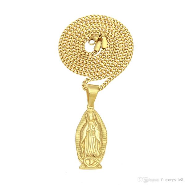 

new virgin mary fashion necklaces for women/men jewelry 18k real gold plated mother of god cross necklaces pendants, Silver