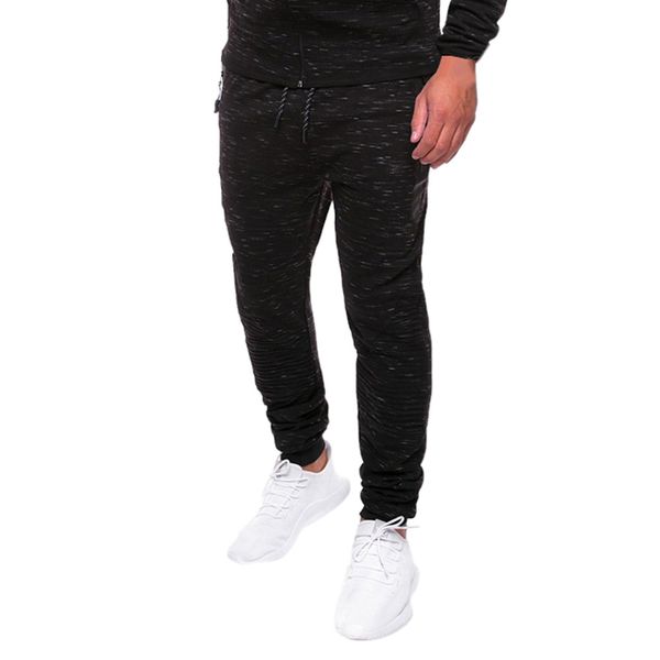 

men speckle pocket overalls casual pocket sport work casual trouser pants pants fitness harem harem joggingpant, Black