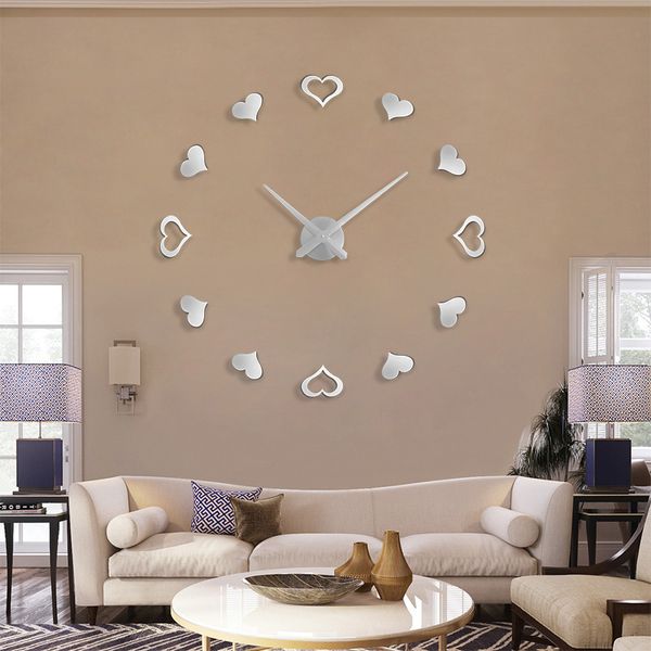 

2019 christmas large wall clock fashion wall watch room decorate wedding gift sticker wall clockreloj de pare ing