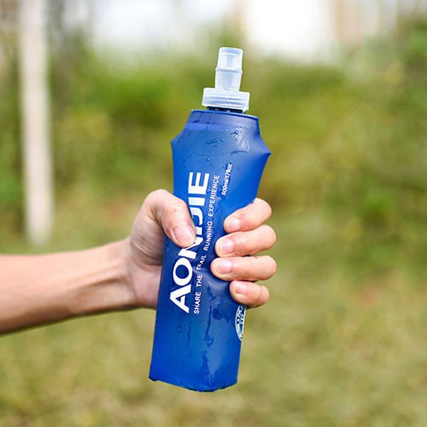 

170ml -500ml foldable soft flask tpu squeeze outdoor sports running water bottle
