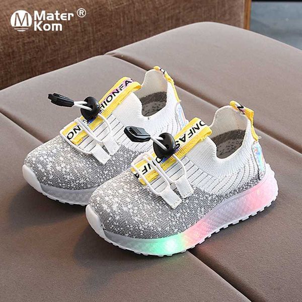 

размер 21-30 дети легкого светящаяся обуви luminous кроссовки для младенцев водить вскользь ботинки унисекс кроссовок с светящимся sole, Black