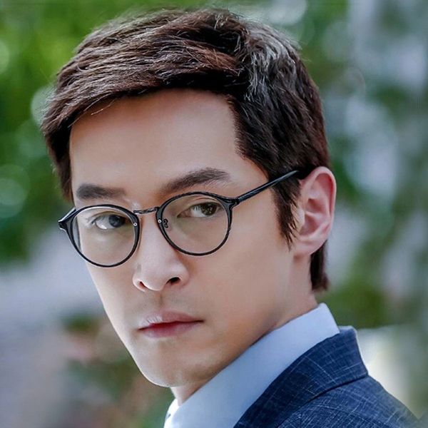 

hu ge round frame men's and women's plain glasses myopia frame glasses, Silver