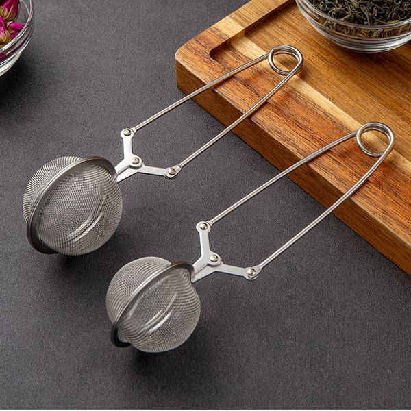 

сыпучие leaf tea сито шарика сетки из нержавеющей стали с ручкой infuser чайника leak специй herb фильтр ss304 кухонный инвентарь