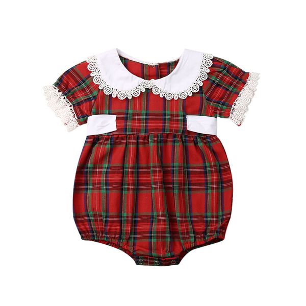 

малыш детские девочки одежда сестра matching плед xmas с коротким рукавом romper или платье эпикировка 3м-6y, Red;yellow