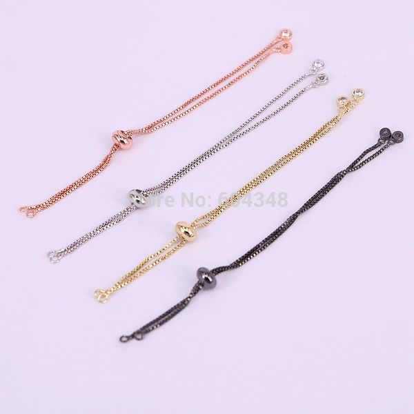 

20pcs gold / silver / black rose gold chain bracelet adjustable chain macrame bracelet for diy women jewelry