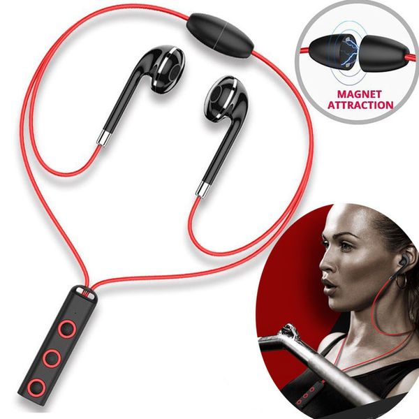 

bt313 magnetic mini bluetooth earphone wireless sport running headset headphone with mic stereo earbuds with box dhl