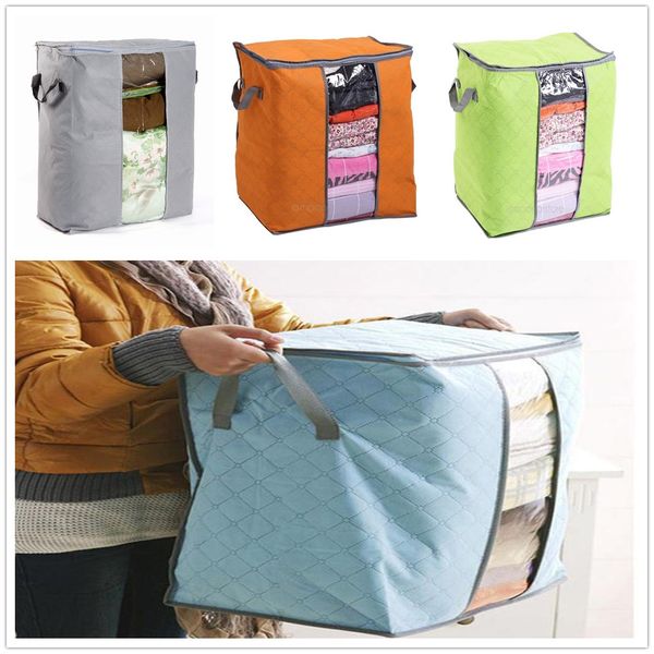 

storage organizer blanket bag clothes quilt bedding duvet zipped handles laundry storage bag