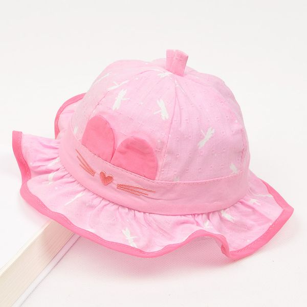 

cartoon cat cap for girls bucket hat baby girls sun cap lovely infant baby summer hat spring 2018 lovely accessories, Yellow