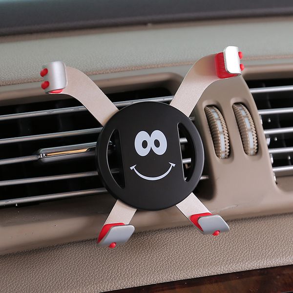 

universal phone holder car air vent mobile phone holders smiling face stands quality car holder smartphone ornament
