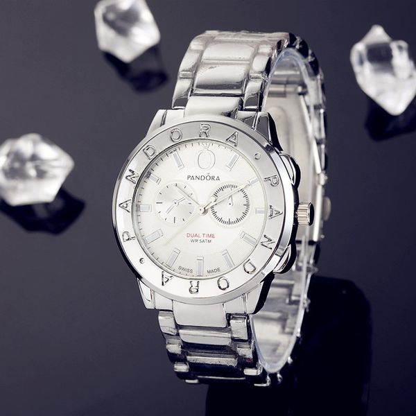 

new 40mm fashion luxury watch men's and women's watches famous brand pandora quartz watch quality men's watches fashion ladie, Slivery;brown