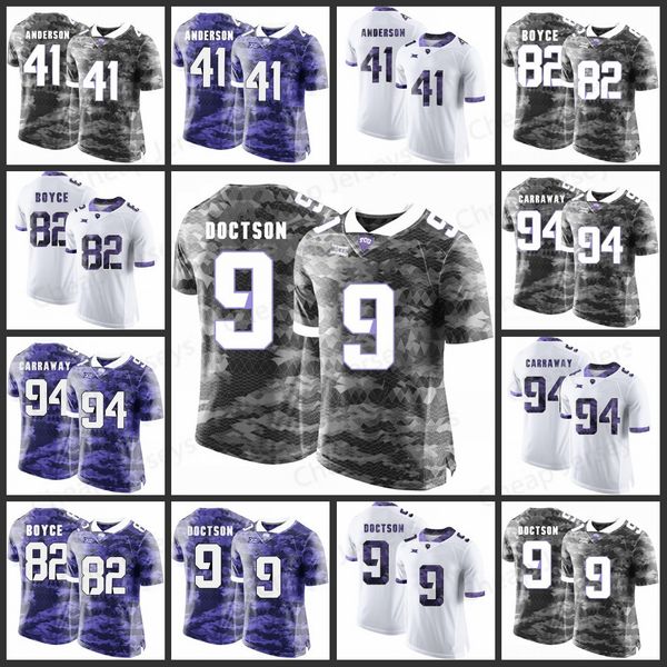 

мужские гтс рогатый лягушки джерси 41 джонатан андерсон 82 джош джош джош бойс 94 каррауэй 9 doctson на заказ американский футбол джерси, Black