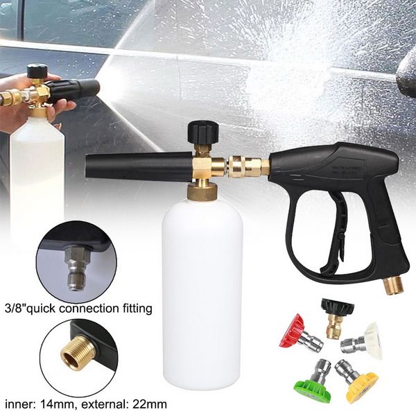 

high pressure car washer gun adjustable foam 1l bottle snow foam lance with quick connector blaster