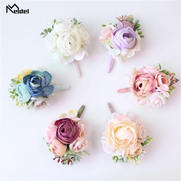 

meldel корсаж groom бутоньерка pin люкс для запястья корсаж шампанского синий невесты браслет мужчины пром свадебный цветок аксессуары xjapw, Black;gray