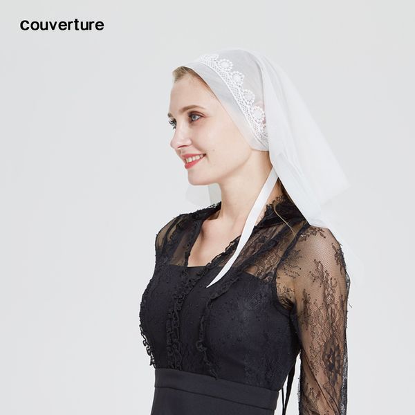 

white latin mass veil lace triangle prayer veil for chapel headcovering christian catholic mantilla for scarf shawl, Blue;gray