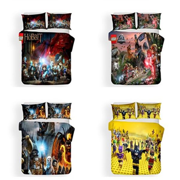 3d Cartoon Lego Deisgns Bedding Set Cosmetics Duvet Cover Set Of