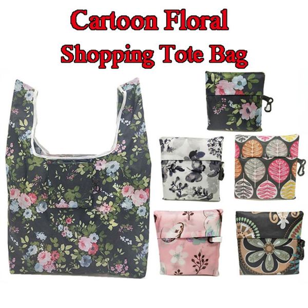 

1 шт повседневная хозяйственная сумка многоразовая хозяйственная сумка цветочный печатный складной мешок сумки продуктовый портативный