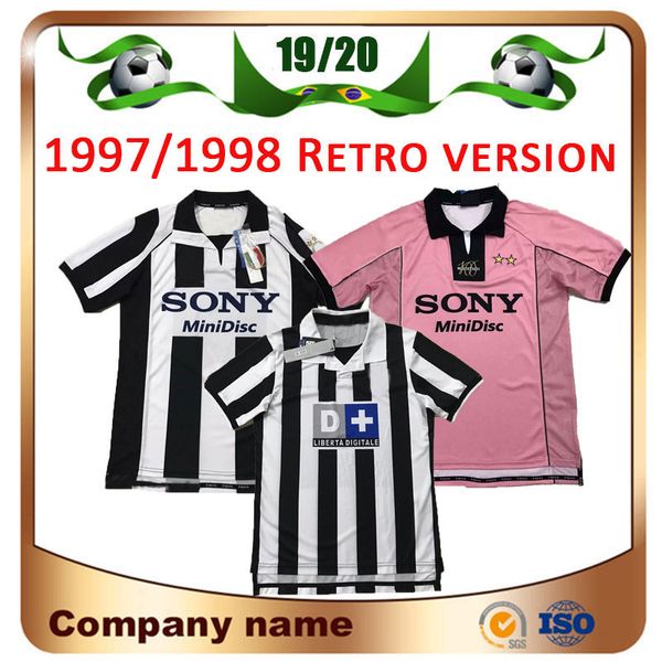 

97/98 retro version ronaldo soccer jersey 1997/1998 #10 del piero #9 inzaghi #21 zidane #26 davids italia 1999/2000 football shirt, Black;yellow