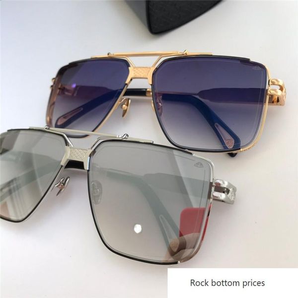 

luxury men glasses the dawn brand maybach designer sunglasses square k gold hollow frame high-end outdoor uv400 eyewear, White;black