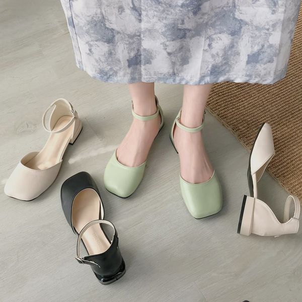

2020 summer beige heeled sandals square toe comfort shoes for women women's heels ladies black comfort block fashion sale
