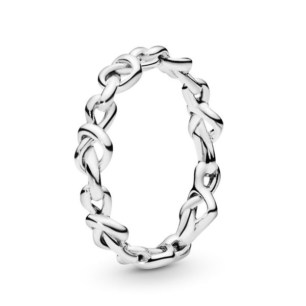 

925 sterling silver knotted hearts ring with logo and pandora original gift box luxury designer jewelry women love promise engagement ring