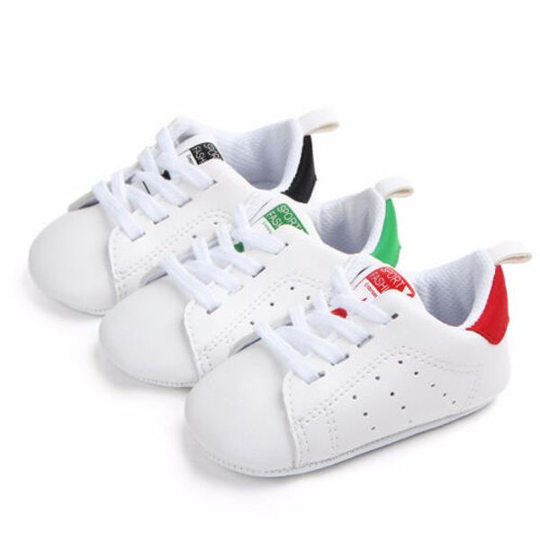 

infant toddler sneakers soft sole crib comfort pu casual baby shoes, Black