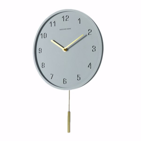 

geekcook solid color round wall clock quartz wall clock silent home decor for living room
