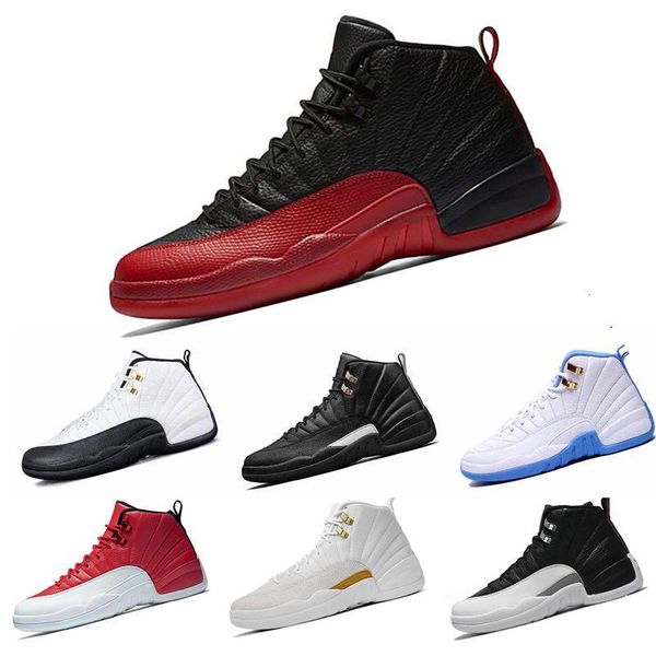

12 12s xii taxi french blue flu game playoffs basketball shoes mens varsity red sneakers athletic shoes