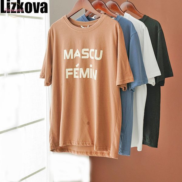 

white tee shirt women letter print harajuku casual shirt 2020 summer short sleeve casual streetwear kt3205