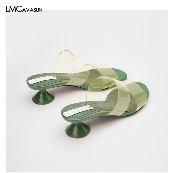 

lmcavasun летние четкие верхние женщины скользят скользят по странной пятке женщин сандалии, Black