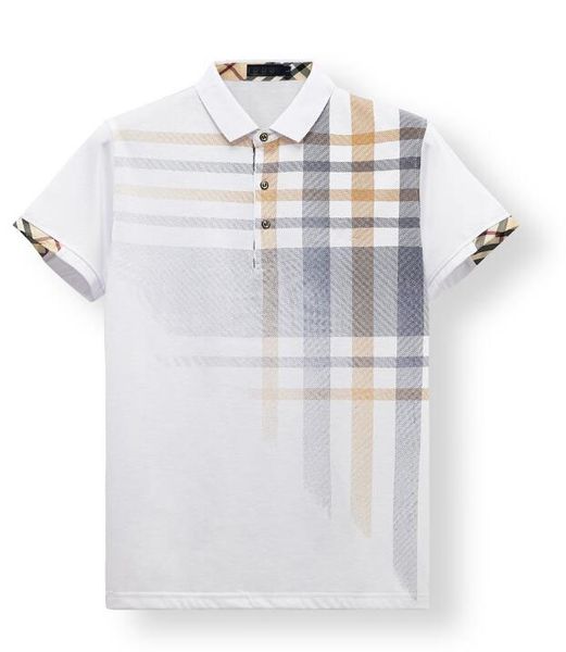 

19ss summer new bur berrys men's classic short-sleeved t-shirt middle-aged business casual cotton comfortable breathable t-shirt, White;black