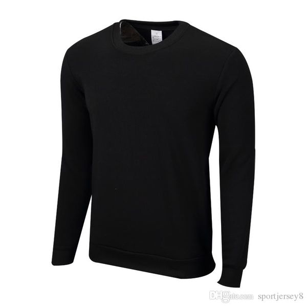 

polyester fleece round neck sweater trend men's autumn and winter wild monochrome black long sleeve jh-024-105