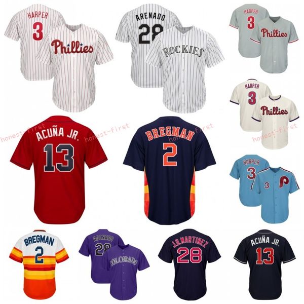 

3 Bryce Harper 150th Baseball Jerseys Philadelphia Ronald Acuna Jr Phillies Jersey Mens 2 Alex Bregman Houston Nolan Arenado Astros