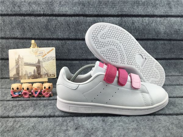 

asmit2 2018 lovers stan smith men women shoes classic shoes hook loop buckle scarpe traffic light pink casual leather shoes