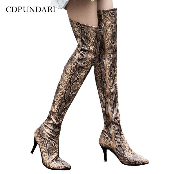 

cdpundari pointed toe high heel over the knee boots women thigh high boots ladies winter shoes woman, Black